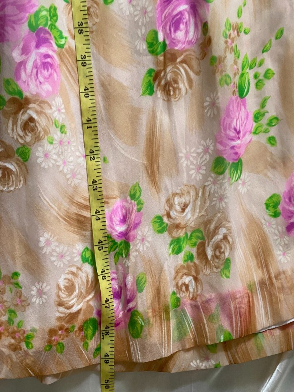 Vintage 1970s Floral Rose Prairie Boho Maxi Long Sleeve Gown Small Handmade - Picture 7 of 7